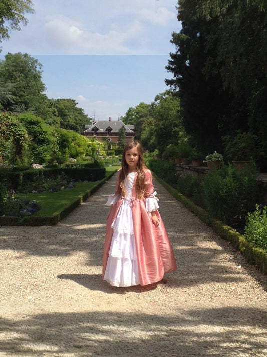 Déguisement fille princesse XVIIIe • Robe Petite Marquise en taffetas rose • Costume fait main Paris